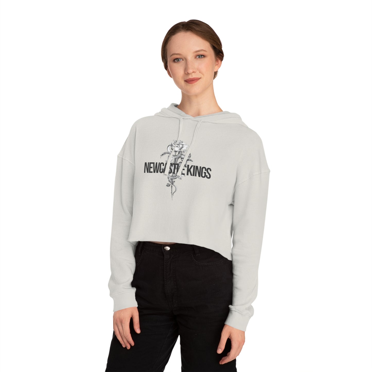 Women’s Cropped Rose & Serpent Hooded Sweatshirt