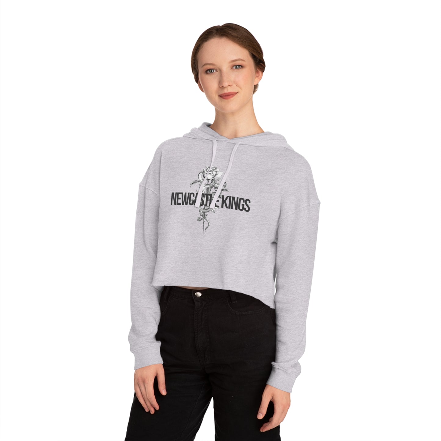 Women’s Cropped Rose & Serpent Hooded Sweatshirt