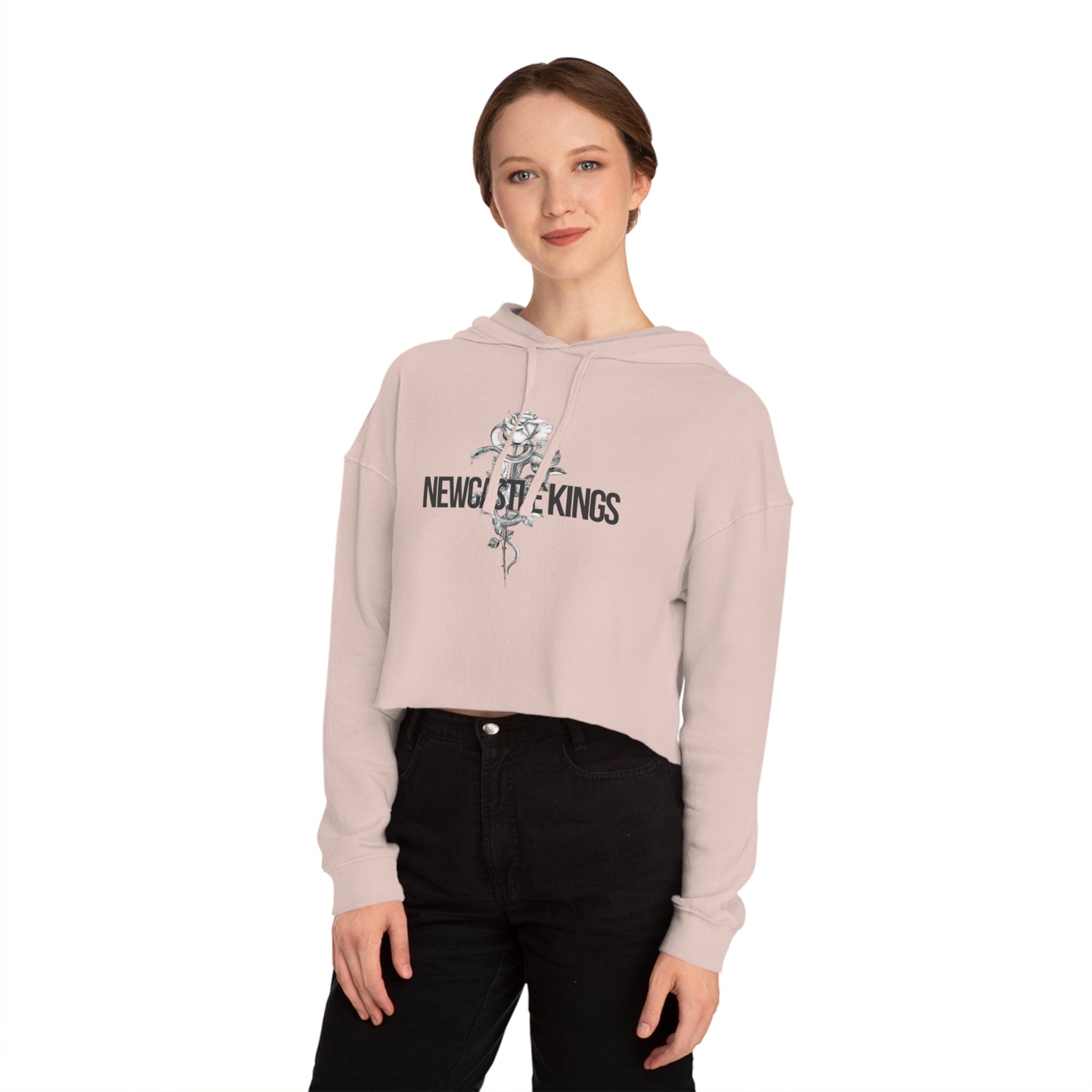 Women’s Cropped Rose & Serpent Hooded Sweatshirt