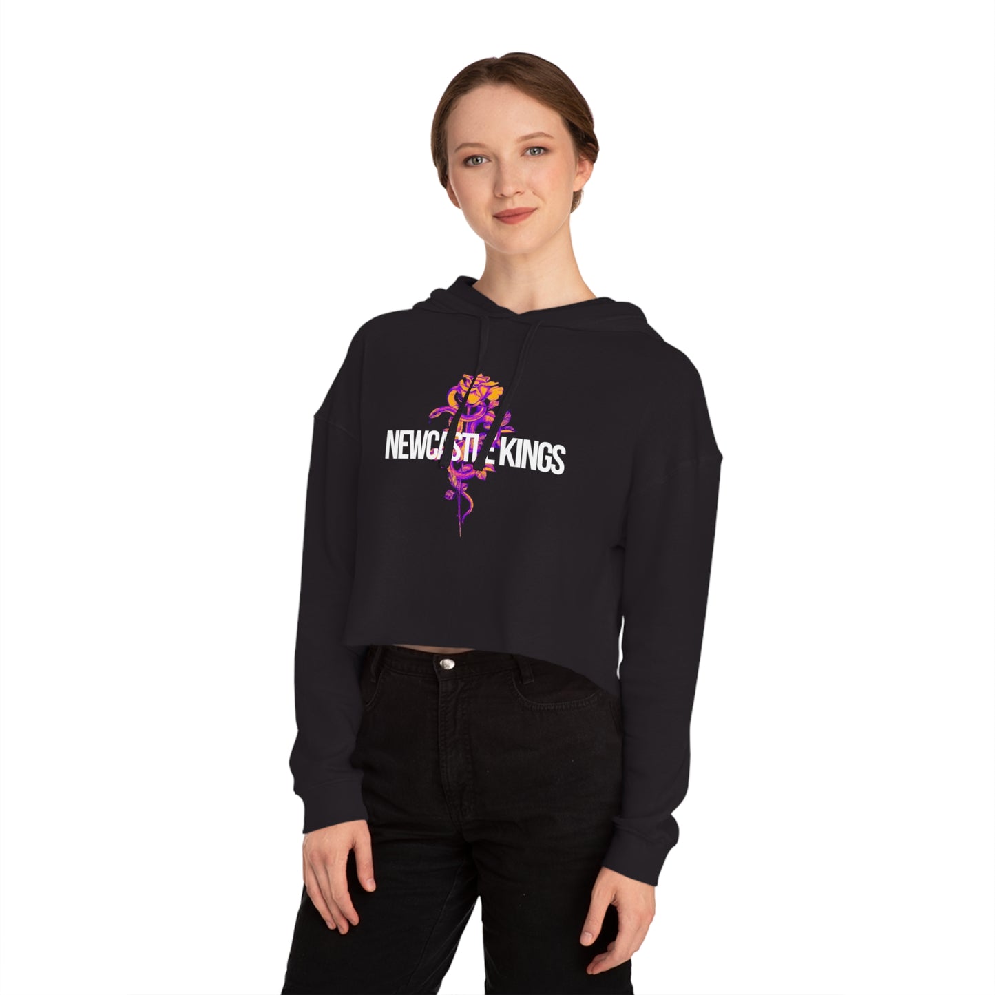 Women’s Cropped Rose & Serpent Hooded Sweatshirt